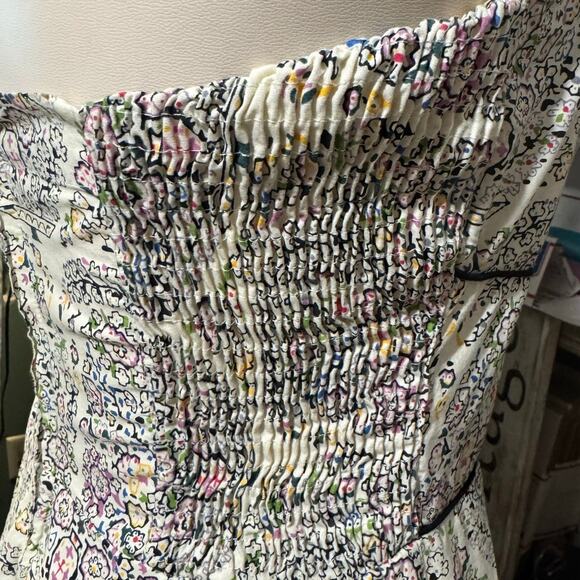 Anthropologie Girls from Savoy Swirled Paisley Strapless Dress Size 8 Fit Flare - Picture 7 of 13